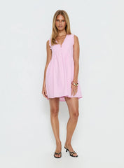 Akacia Babydoll Mini Dress Pink Stripe