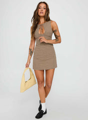 Utopia Avenue Mini Dress Brown Check