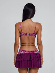 SANTANA MINI DRESS BURGUNDY