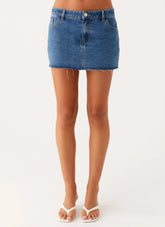 Kamen Low Rise Mini Skirt - Indigo Denim
