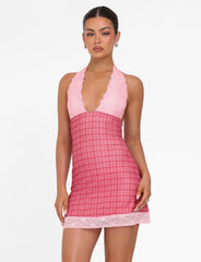 NAVIA DRESS - RED : RED CHECK