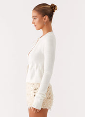 Crush Knit Top - White