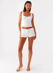 Coastline Bustier Top - White