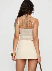 Demartina Sheer Mini Dress Butter Yellow