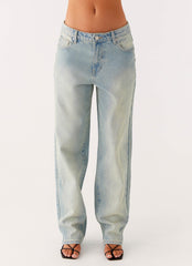 Poppy Low Rise Denim Jeans - Vintage Denim