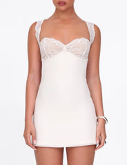 NYOMI MINI DRESS - WHITE : CREAM