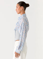 Accelerate Waistband Shirt - Blue Check