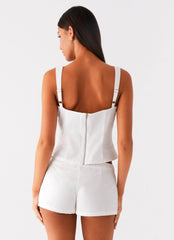 Coastline Bustier Top - White