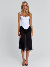 KAILEN MIDI DRESS WHITE BLACK