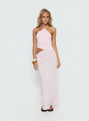 Orazia Halter Cut Out Maxi Dress Pink