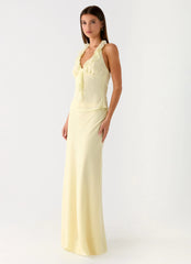 Star Girl Chiffon Maxi Skirt - Yellow