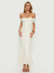 Ladonna Off Shoulder Maxi Dress Cream