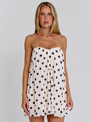 AURALIE MINI DRESS CREAM POLKA DOT