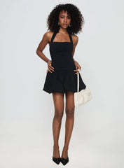 Gigli Bubble Hem Mini Dress Black Petite