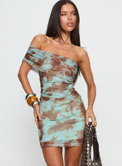 Miliana One Shoulder Twist Mini Dress Multi Floral
