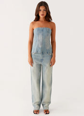 Poppy Low Rise Denim Jeans - Vintage Denim