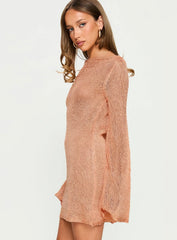 Saidee Long Sleeve Knit Mini Dress Orange