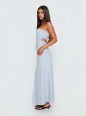 Yahir Strapless Maxi Dress Baby Blue