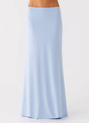 Like A Flower Maxi Skirt - Baby Blue