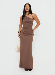 Britani One Shoulder Maxi Dress Mocha