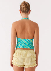 Jetsetter Halter Top - Green Check
