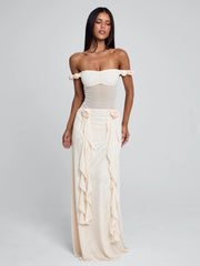 MARCELINE MAXI DRESS BEIGE