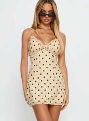 Willah Frill Trim Mini Dress Yellow / Polka Dot