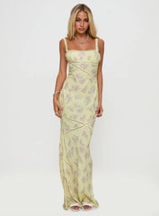 Gardens Of Babylon Lace Maxi Dress Lemon Floral