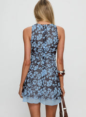 Buffie Mini Dress Brown Floral